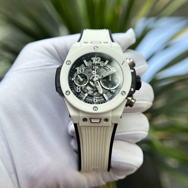 Hublot Watch Big Bang Unico White Ceramic Rubber Strap 42mm - Image 2