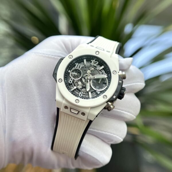 Hublot Watch Big Bang Unico White Ceramic Rubber Strap 42mm - Image 3