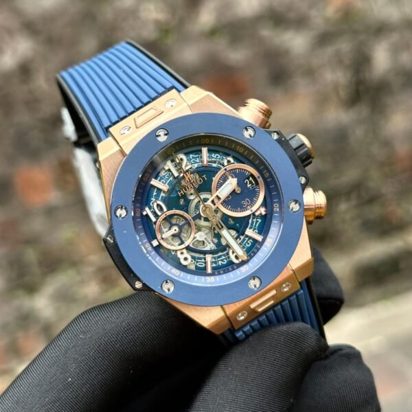 Hublot Watch Big Bang Unico King Gold Blue Ceramic Benzel 44mm - Image 2