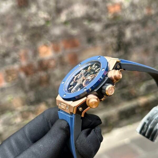 Hublot Watch Big Bang Unico King Gold Blue Ceramic Benzel 44mm - Image 4