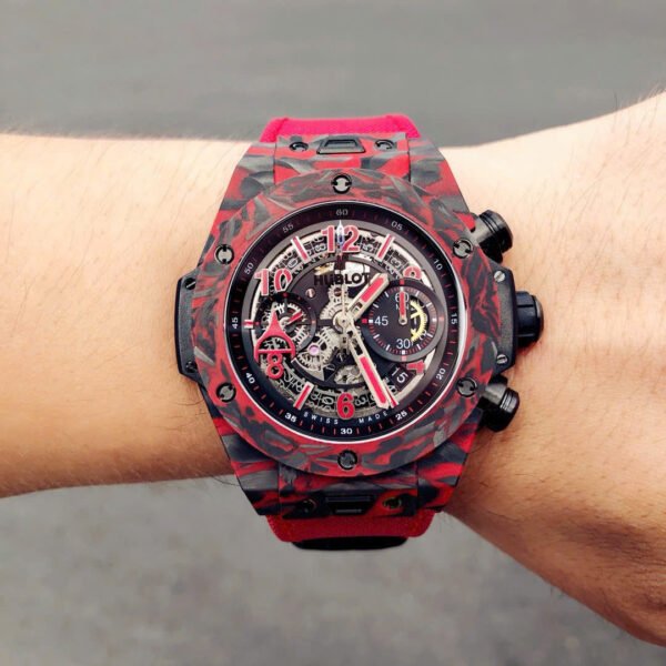 Hublot Big Bang Unico Red Carbon  Watch Fabric Strap 45mm - Image 7