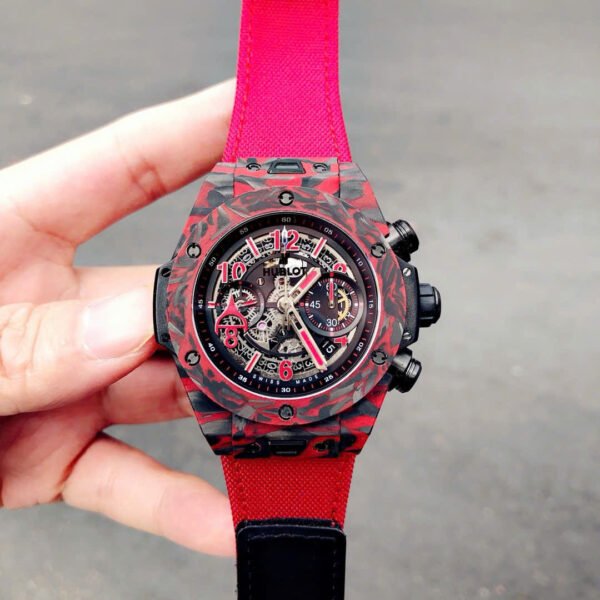 Hublot Big Bang Unico Red Carbon  Watch Fabric Strap 45mm