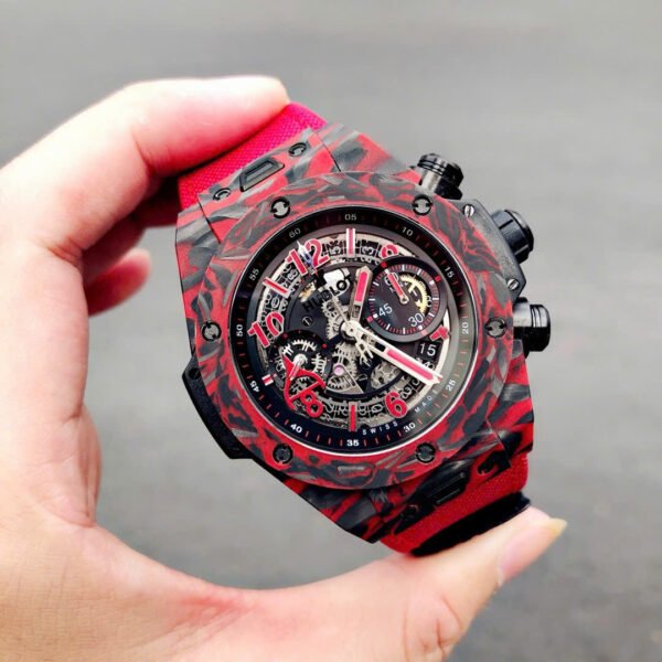 Hublot Big Bang Unico Red Carbon  Watch Fabric Strap 45mm - Image 4