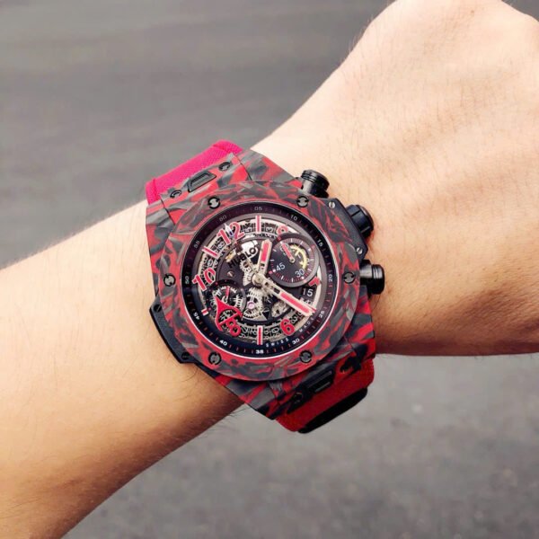 Hublot Big Bang Unico Red Carbon  Watch Fabric Strap 45mm - Image 6
