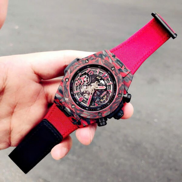 Hublot Big Bang Unico Red Carbon  Watch Fabric Strap 45mm - Image 3