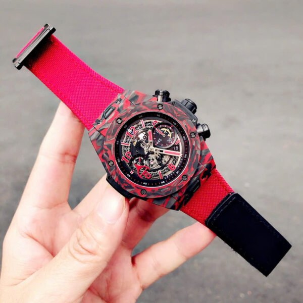 Hublot Big Bang Unico Red Carbon  Watch Fabric Strap 45mm - Image 2