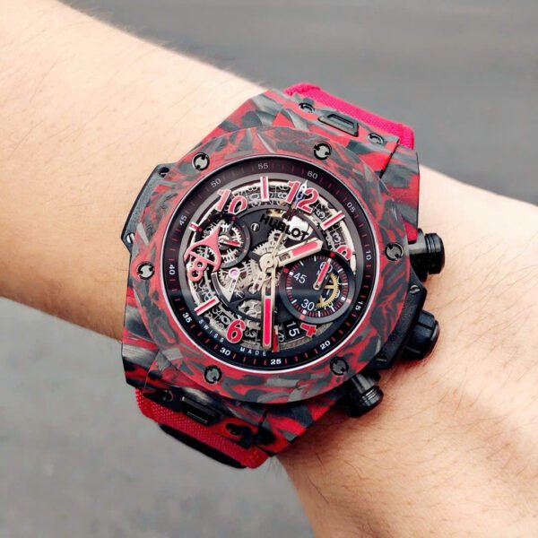 Hublot Big Bang Unico Red Carbon  Watch Fabric Strap 45mm - Image 8
