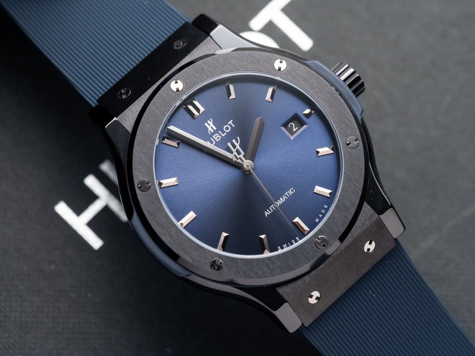 Hublot Classic Fusion Ceramic Blue Dial Rubber Strap 42mm - Image 2