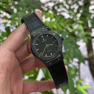 Hublot Classic Fusion Ceramic Watch Black Leather Strap 42mm