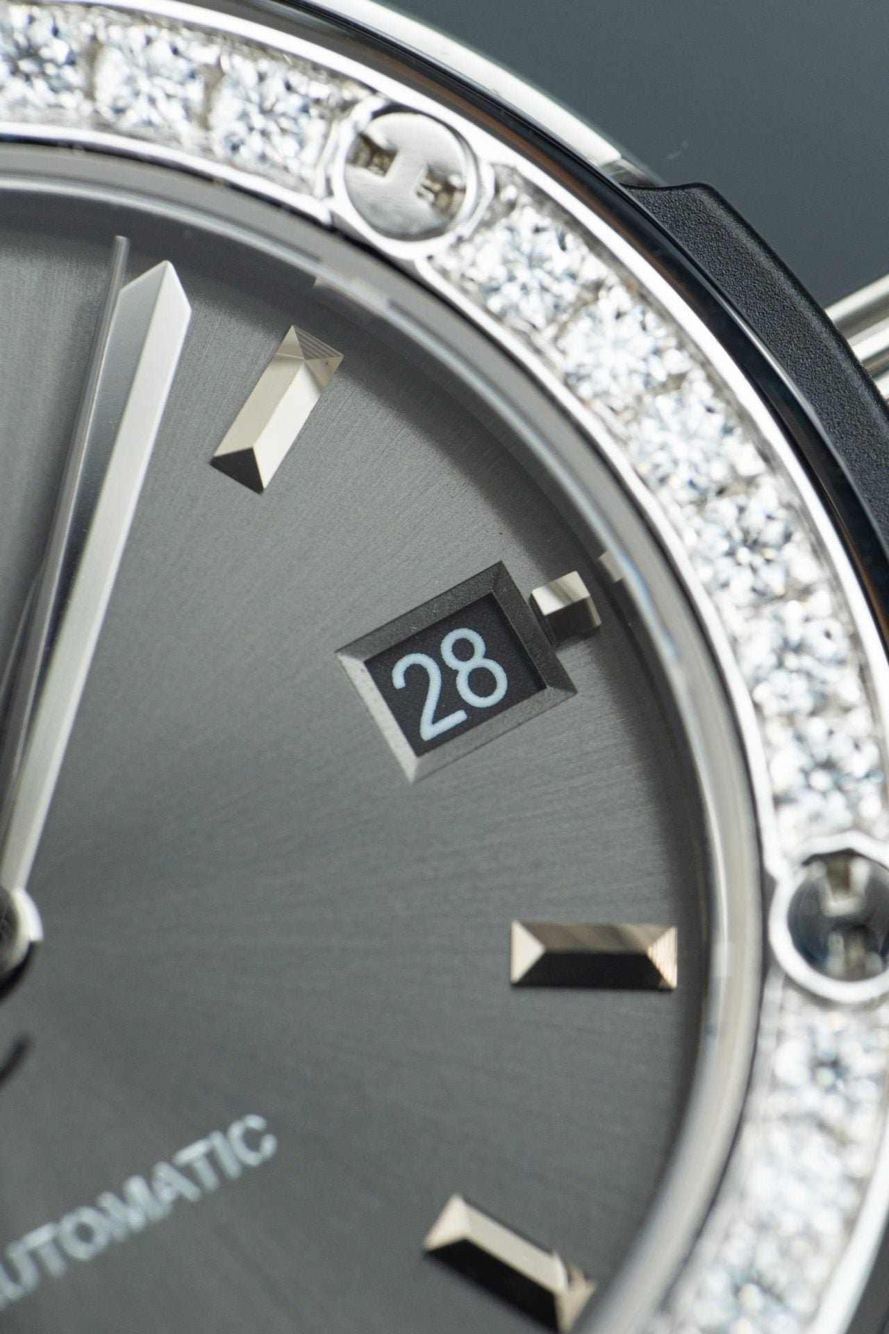 Hublot Classic Fusion Dial Gray Watch Bezel Diamonds Moissanite 38mm - Image 4