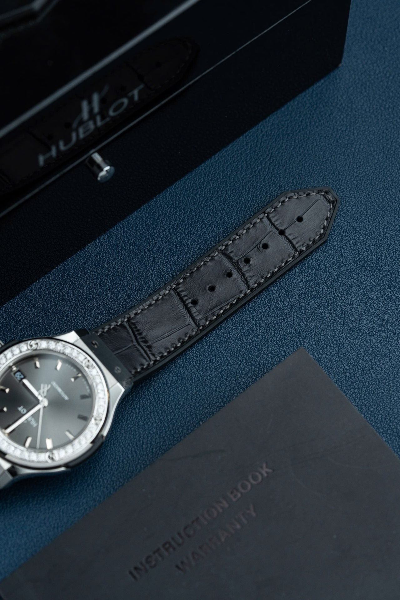 Hublot Classic Fusion Dial Gray Watch Bezel Diamonds Moissanite 38mm - Image 10