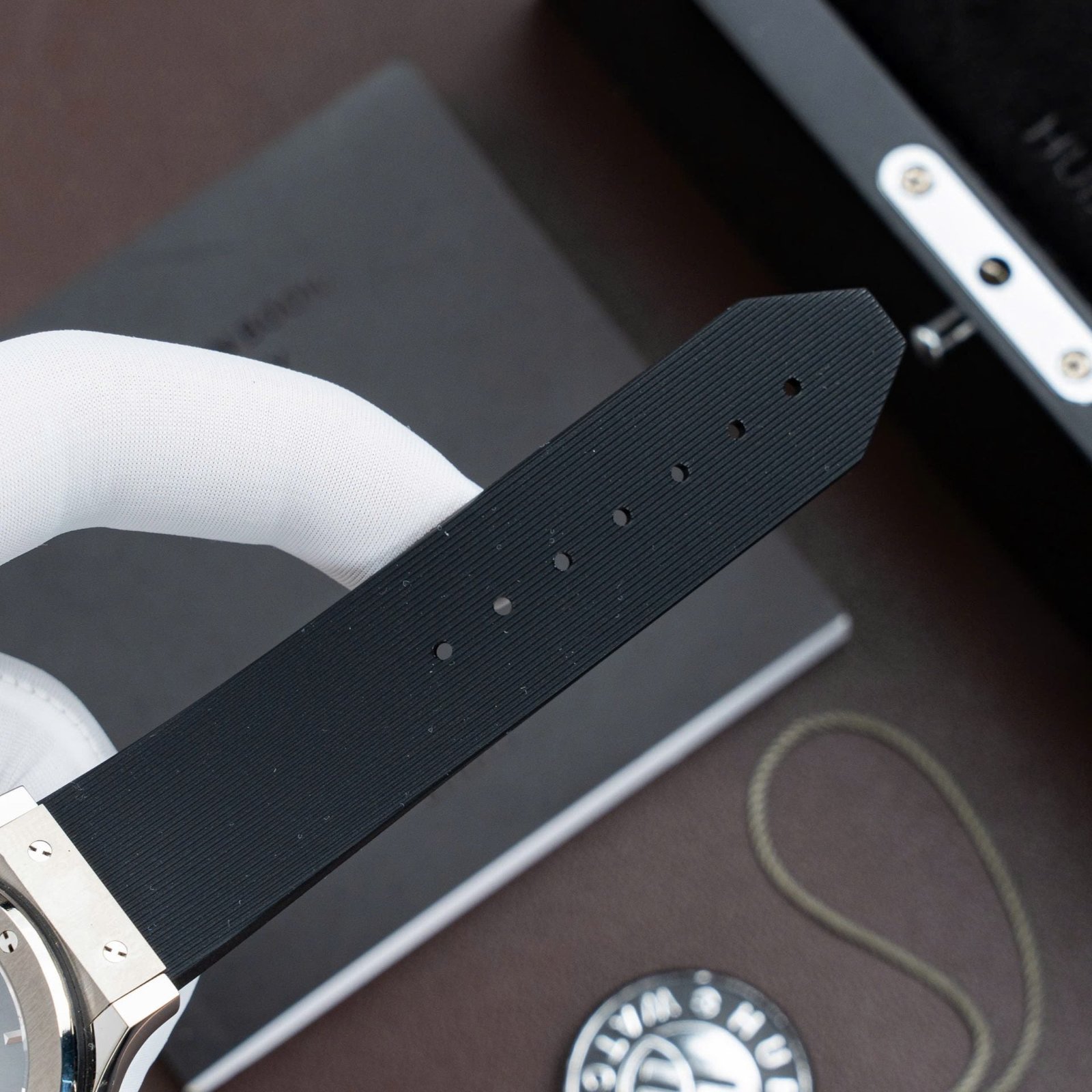 Hublot Classic Fusion Titanium Gray Dial Watch Movement SW300 Rubber Strap 42mm - Image 9