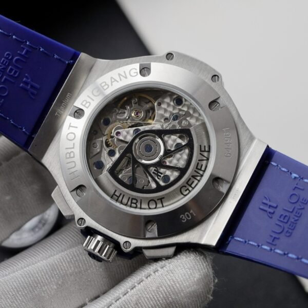 Hublot Watch Big Bang Chronograph Blue Moissanite Diamonds 44mm - Image 9
