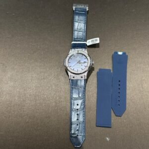 Hublot Watch With Full Diamond Moissanite Diamonds Blue Dial 42mm