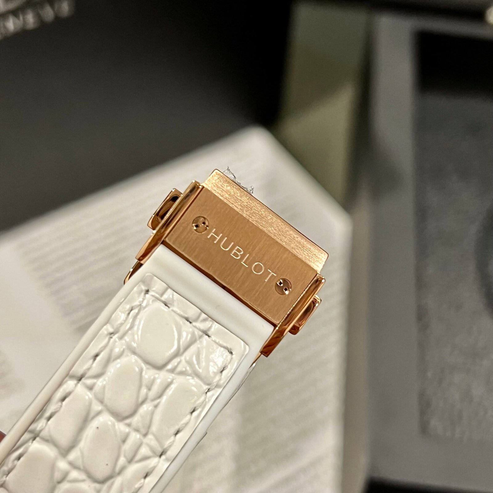 Hublot Watch Classic Fusion King Gold White Dial Moissanite Diamonds 38mm - Image 7