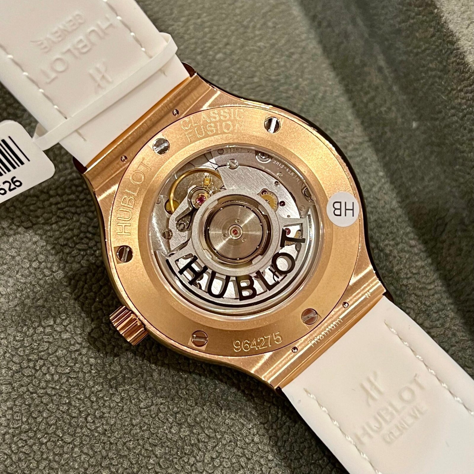 Hublot Watch Classic Fusion King Gold White Dial Moissanite Diamonds 38mm - Image 6