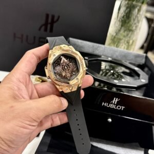 Hublot Watch Big Bang Sang Bleu ll King Gold Black Dial 45mm