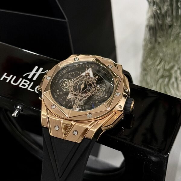 Hublot Watch Big Bang Sang Bleu ll King Gold Black Dial 45mm - Image 6