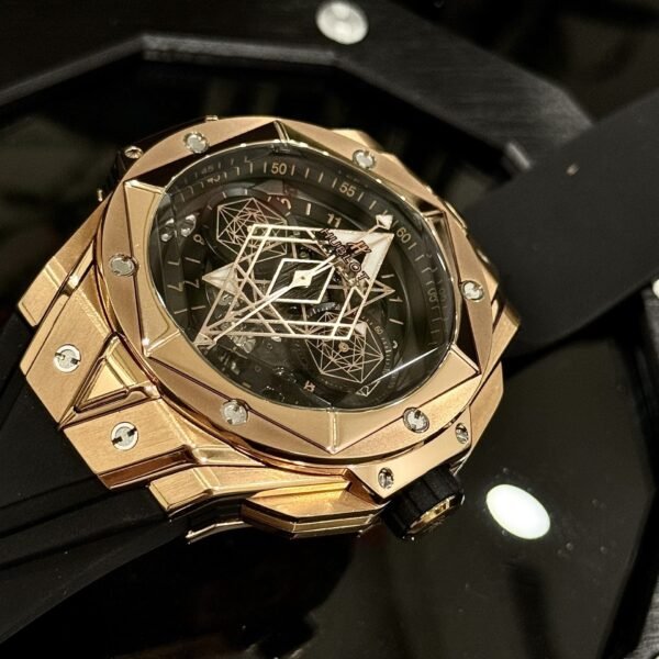 Hublot Watch Big Bang Sang Bleu ll King Gold Black Dial 45mm - Image 5