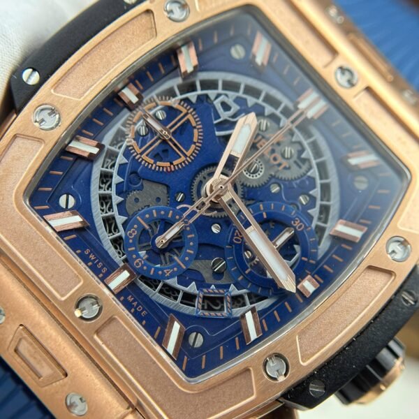 Hublot Spirit Of Big Bang King Gold  Watch Dial Blue 42mm - Image 5