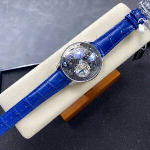 Jacob & Co Black Dragon Watch Leather Strap Blue 45mm