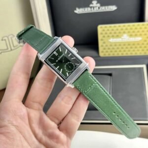 Jaeger Lecoultre Watch Dial Green Leather Strap 30x40mm