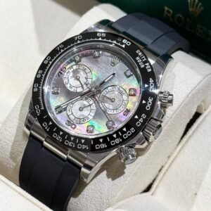Rolex Watch Daytona Mother Of Pearl And Moissanite Diamonds Dial 40mm