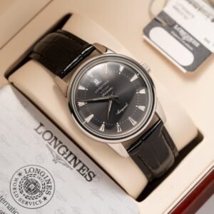 Longines Watch Conquest Heritage L16454754 Black Dial Leather Strap 40mm