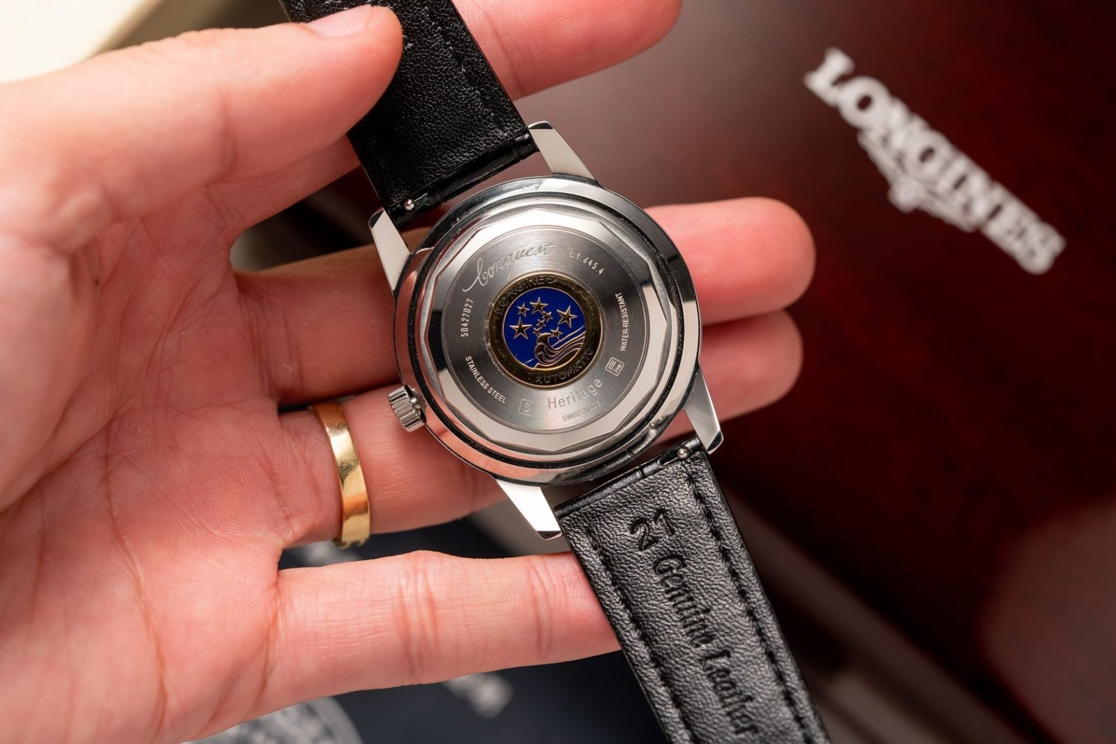 Longines Watch Conquest Heritage L16454754 Black Dial Leather Strap 40mm - Image 5