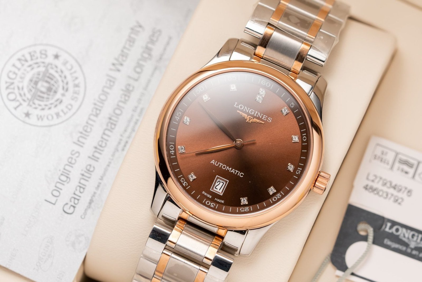 Longines Watch L2.628.5.67.7 Chocolate Dial 38.5mm - Image 2