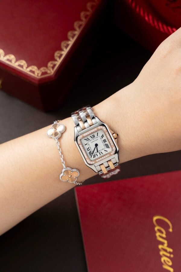 Cartier Panthere WSPN007 Demi Rose Gold Watch Diamonds Moissanite 27x37mm - Image 6