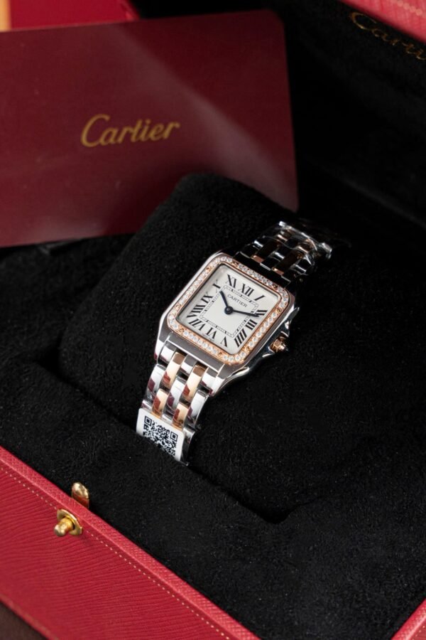 Cartier Panthere WSPN007 Demi Rose Gold Watch Diamonds Moissanite 27x37mm - Image 3