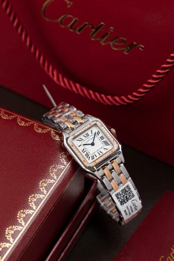 Cartier Panthere WSPN007 Demi Rose Gold Watch Diamonds Moissanite 27x37mm - Image 4