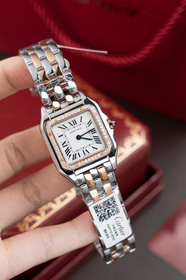 Cartier Panthere WSPN007 Demi Rose Gold Watch Diamonds Moissanite 27x37mm