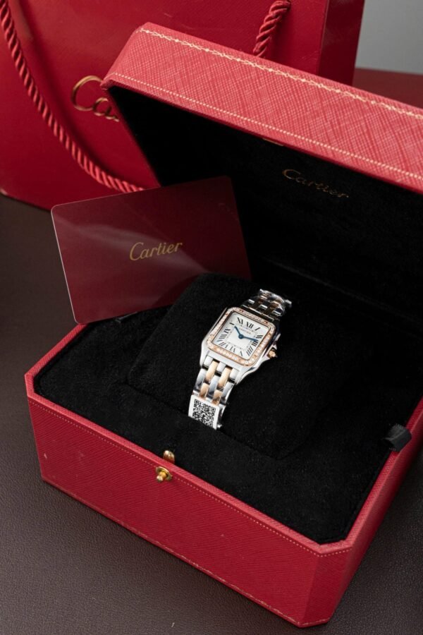 Cartier Panthere WSPN007 Demi Rose Gold Watch Diamonds Moissanite 27x37mm - Image 5