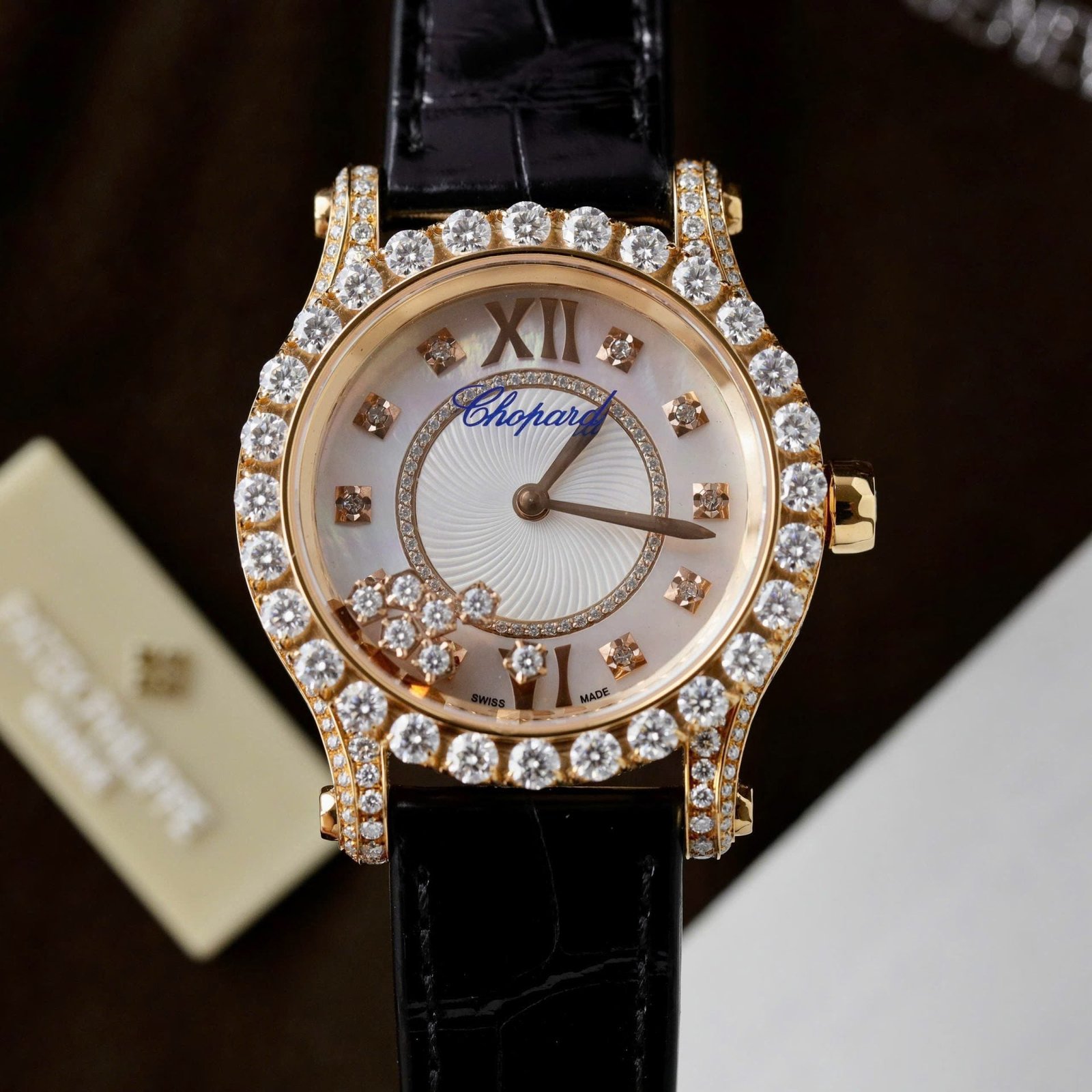 Chopard Happy Sport 274809 Watch 18K Gold Wrapped + Diamonds Moissanite 36mm - Image 3