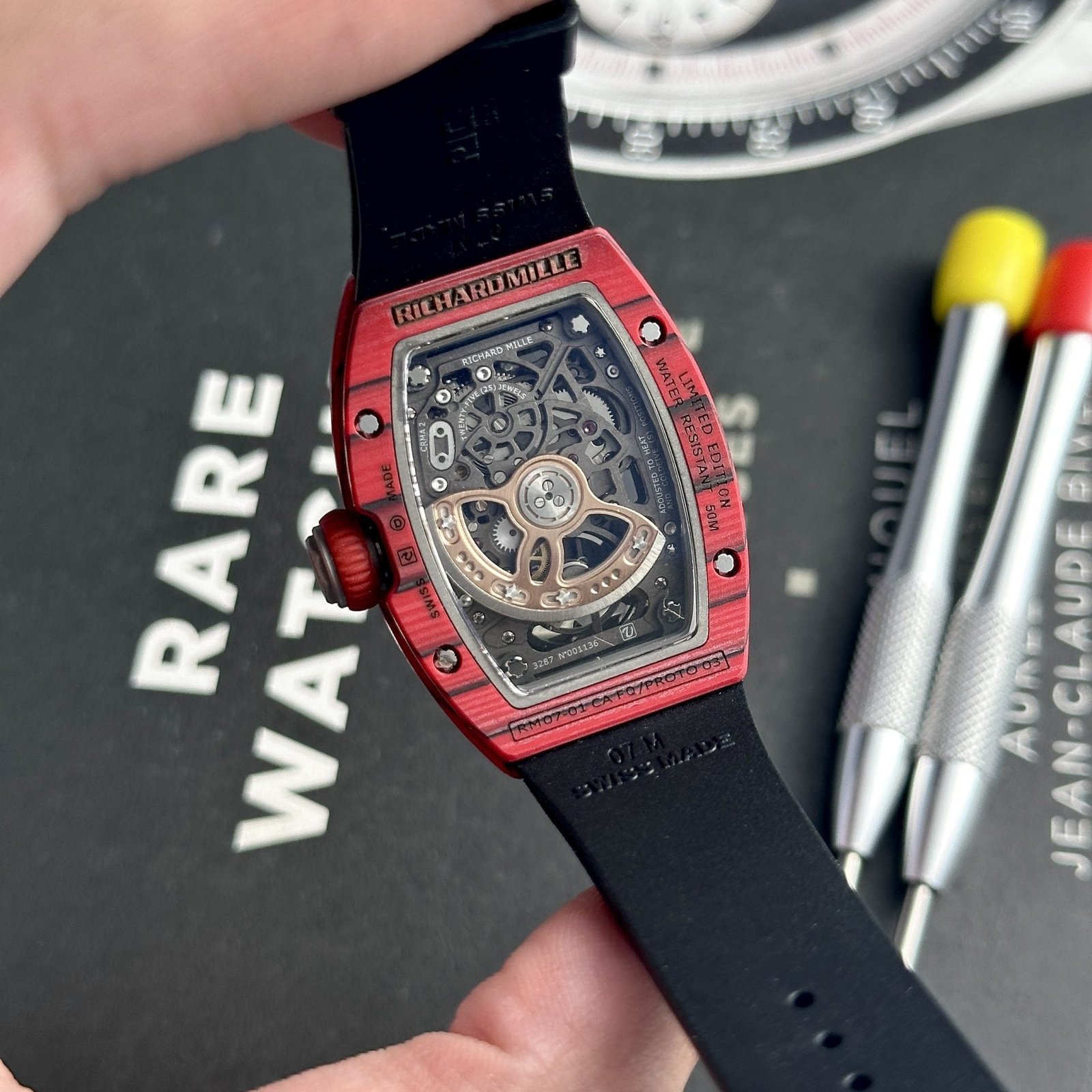 Richard Mille Watch RM07-01 Red Carbon Rubber Strap 32x46mm - Image 7
