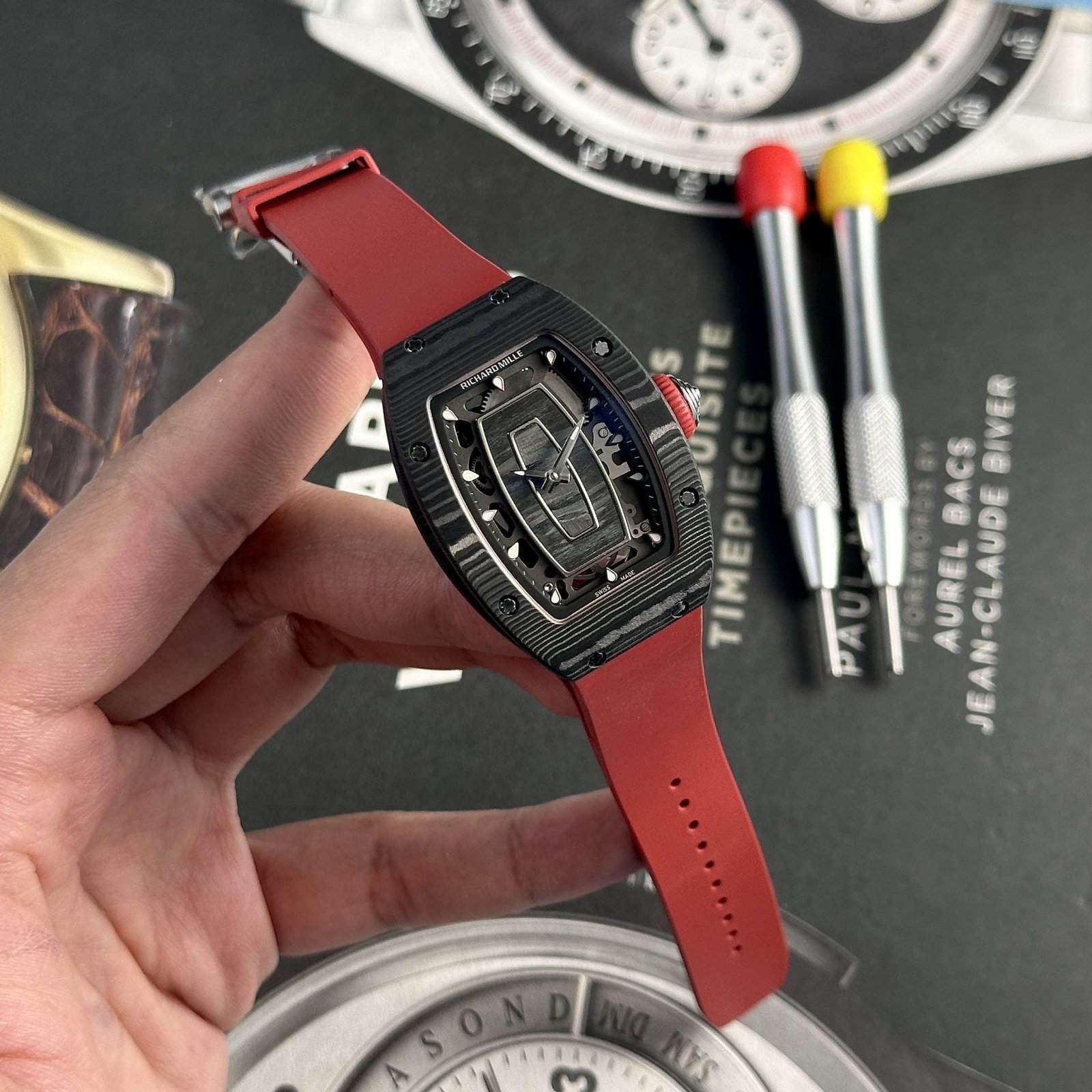 Richard Mille Watch RM07-01 Black Carbon Rubber Strap 32x46mm - Image 2