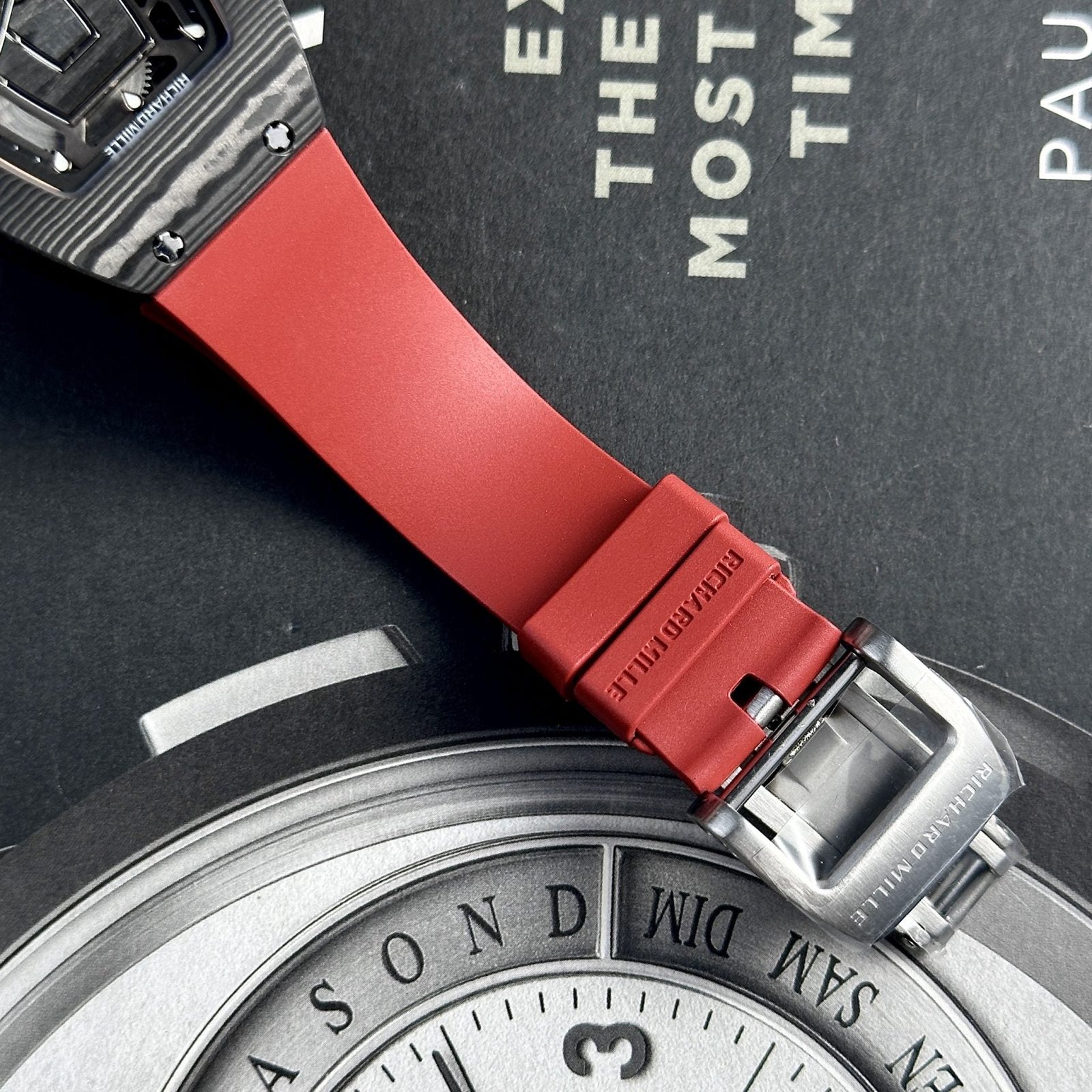 Richard Mille Watch RM07-01 Black Carbon Rubber Strap 32x46mm - Image 9