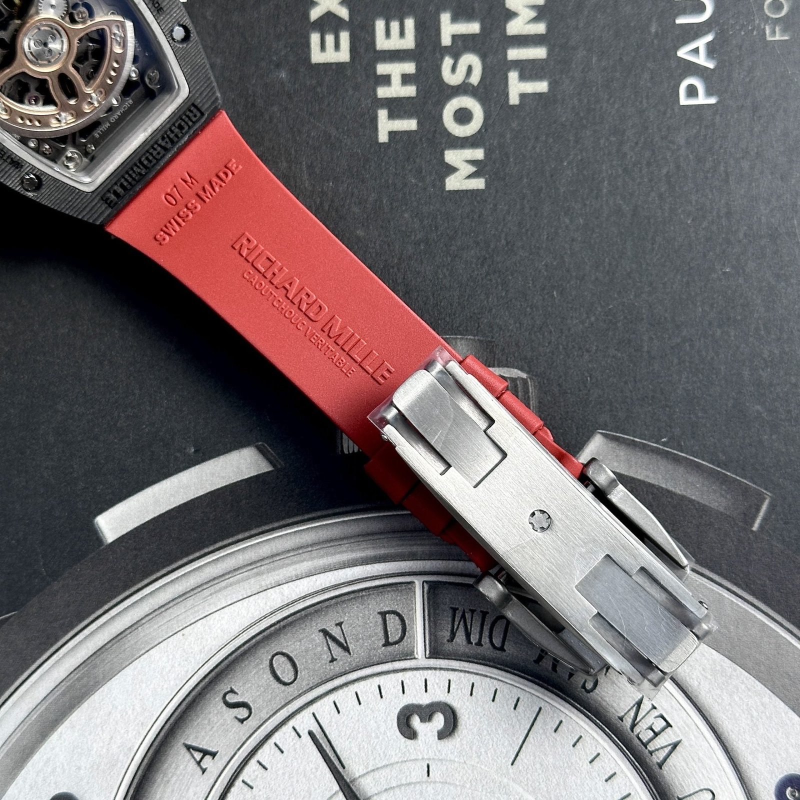 Richard Mille Watch RM07-01 Black Carbon Rubber Strap 32x46mm - Image 8