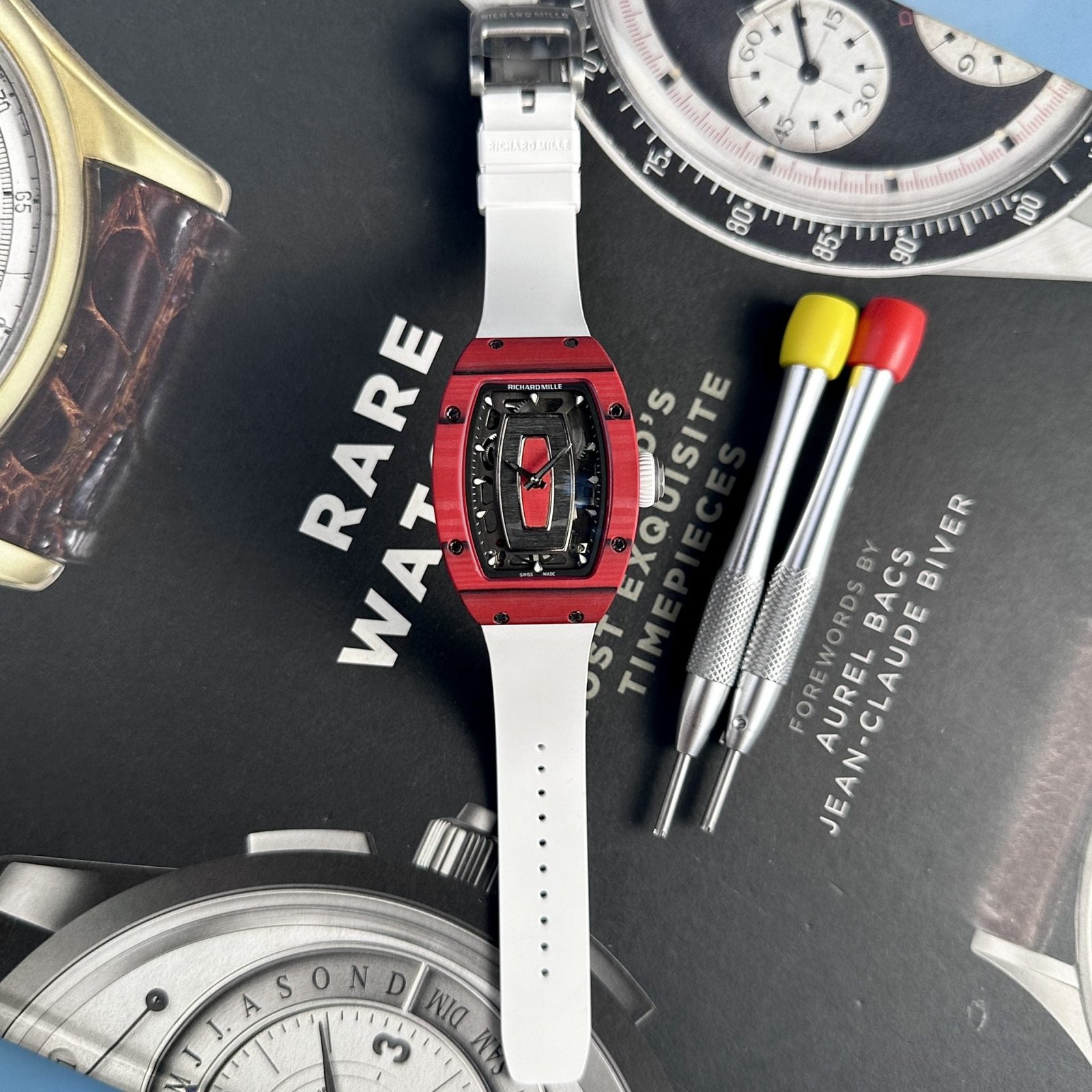 Richard Mille Watch RM07-01 Red Carbon Rubber Strap 32x46mm - Image 2