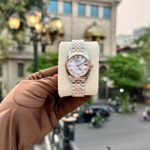 Rolex Watch DateJust Demi Rose Gold Mother Of Pearl Dial 31mm