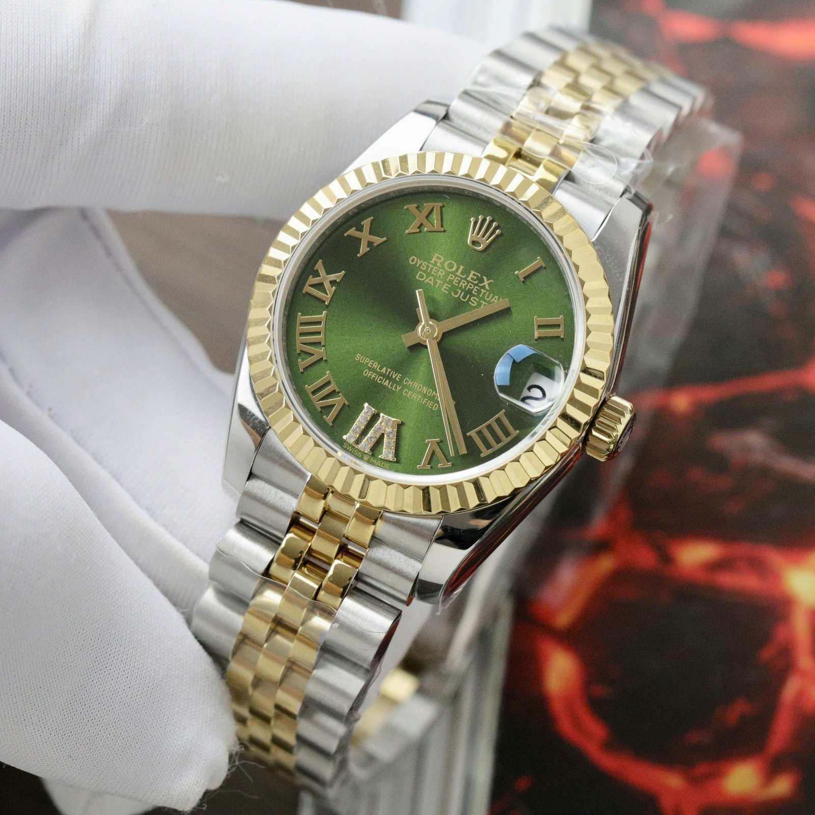 Rolex DateJust Women Watch Demi Yellow Gold Jubilee Strap 31mm - Image 2