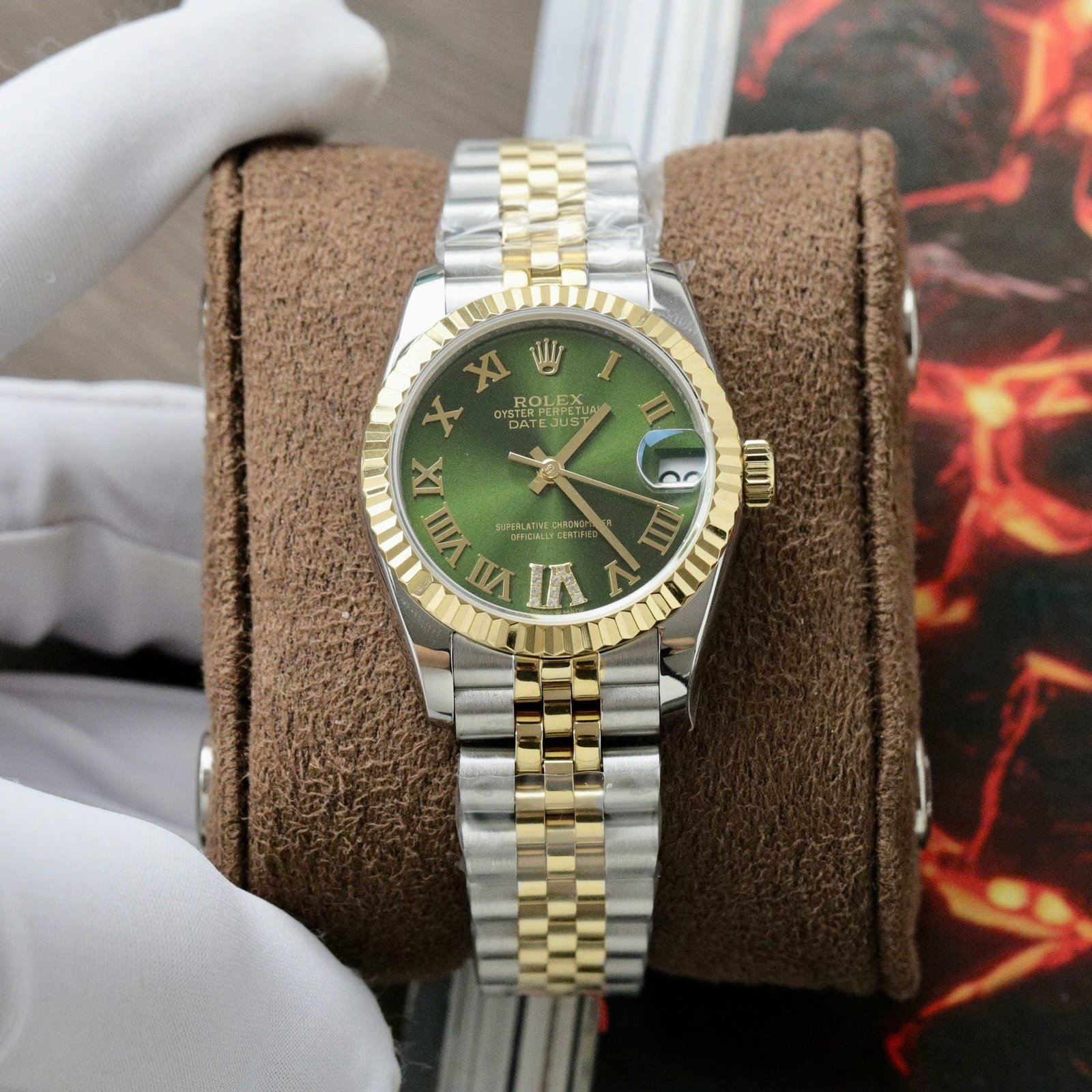 Rolex DateJust Women Watch Demi Yellow Gold Jubilee Strap 31mm