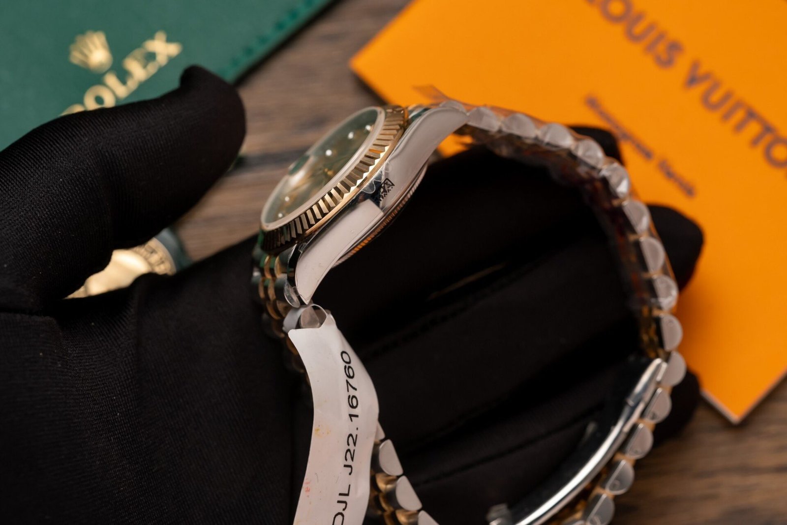 Rolex Watch Date Just Gold Wrapped Black Dial 31mm - Image 5