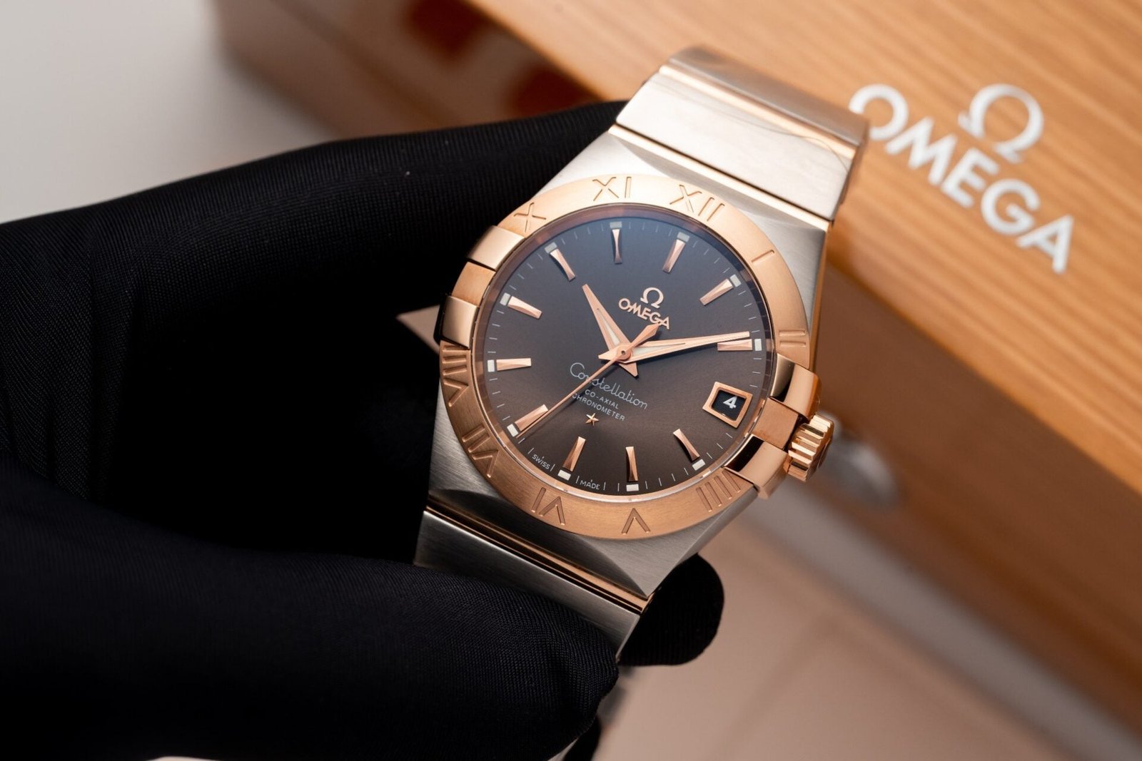 Omega Constellation Brown Dial Watch 38mm