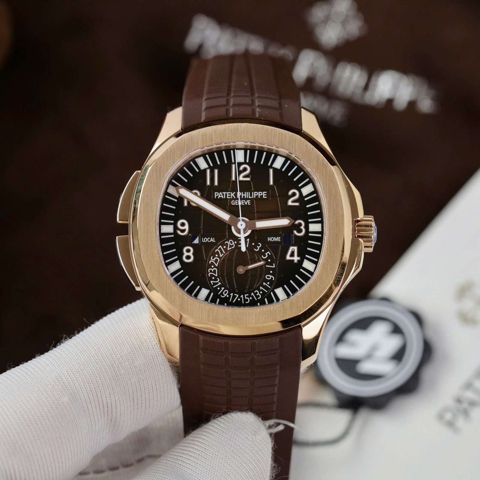 Patek Philippe Aquanaut 5164R Watch Brown Dial Rubber Strap 40.8mm