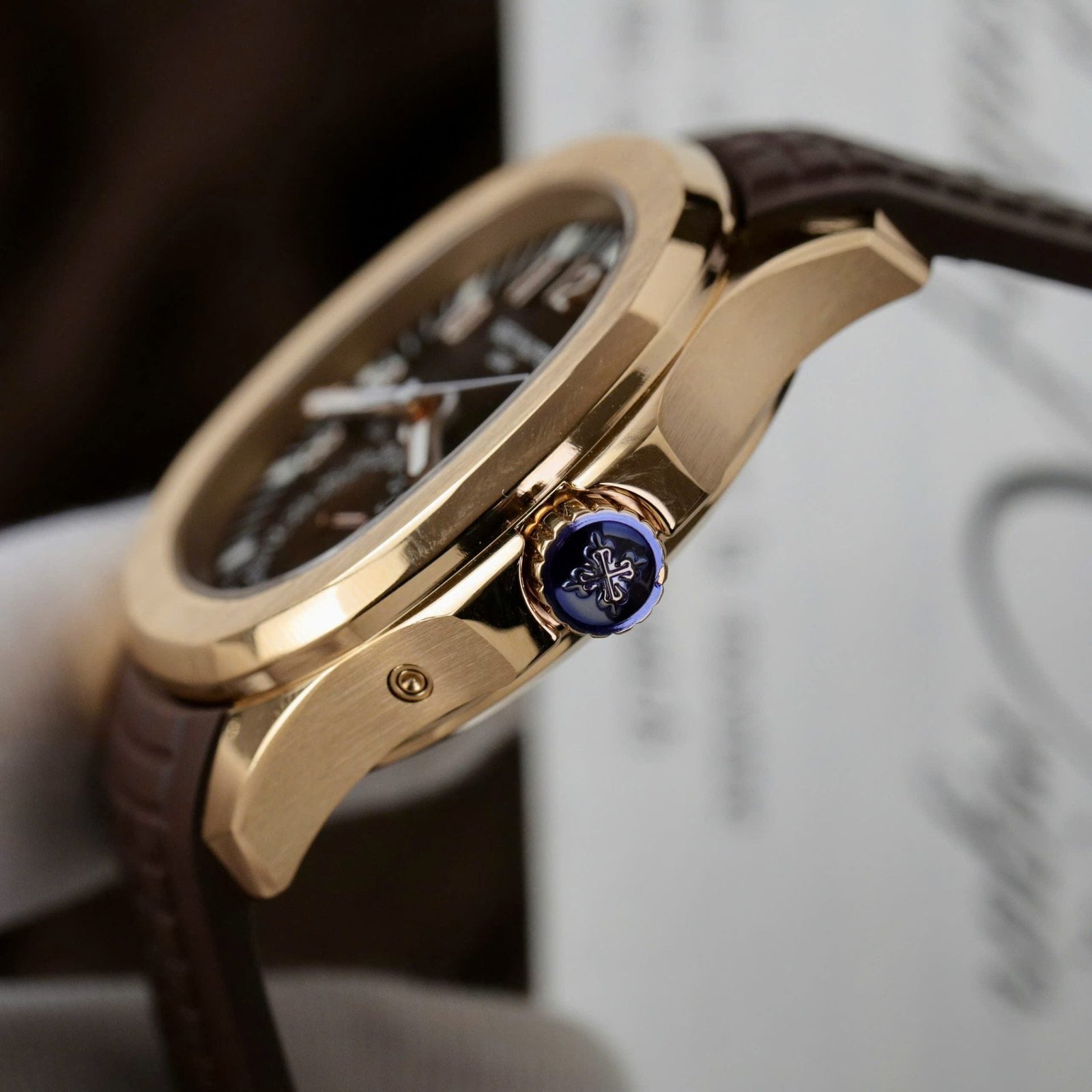 Patek Philippe Aquanaut 5164R Watch Brown Dial Rubber Strap 40.8mm - Image 7