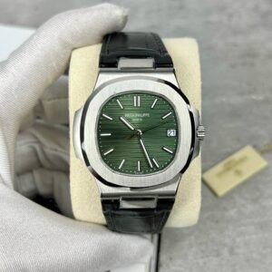 Patek Philippe Nautilus 5711 Watch Leather Strap Green Dial 40mm
