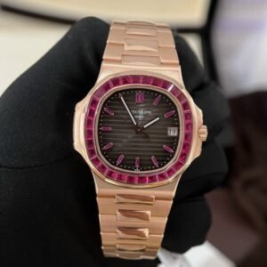 Patek Philippe Nautilus 5723 Watch Gold Wrapped With Red Ruby 40mm